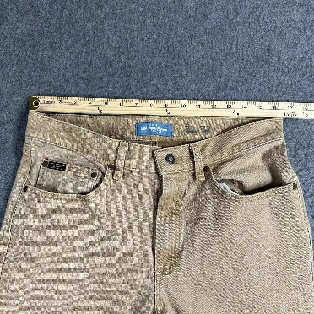 Lee Premium Select Classic Fit Straight Leg Jeans Tan‎ Khaki Mens 32x32